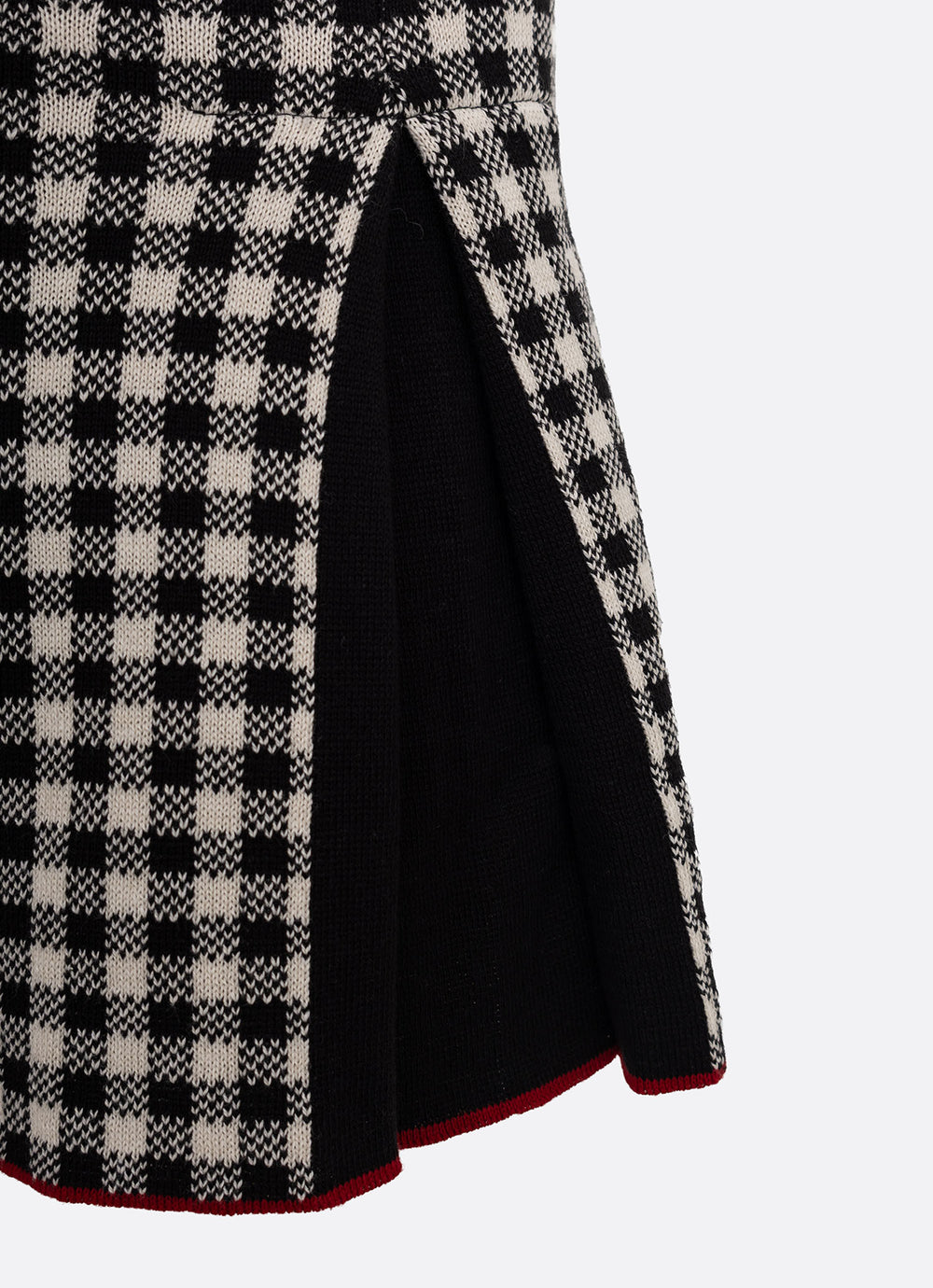 Saia Short Tricot Xadrez Pregas