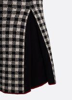 Saia Short Tricot Xadrez Pregas