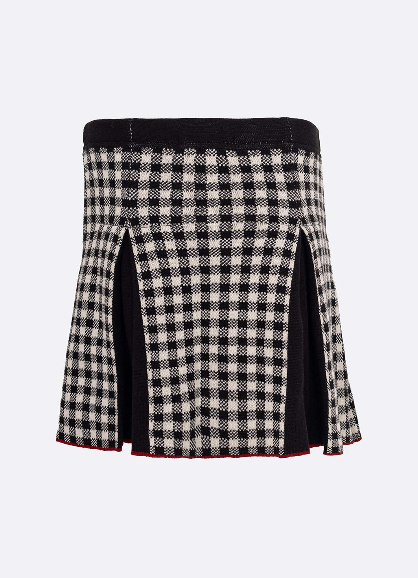 Saia Short Tricot Xadrez Pregas