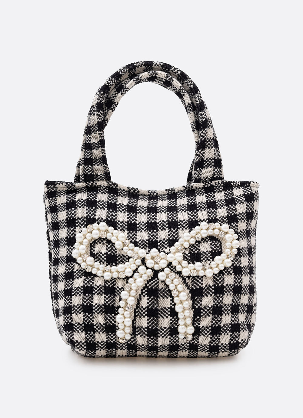 Bolsa Tricot Xadrez Laço