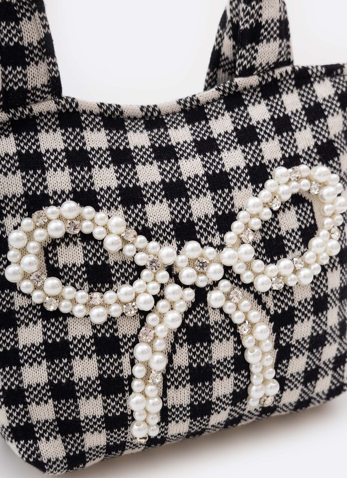 Bolsa Tricot Xadrez Laço