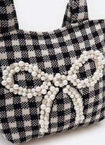 Bolsa Tricot Xadrez Laço