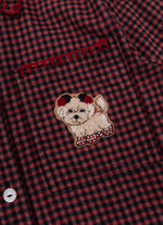 Maxi Camisa Xadrez Patche Cachorrinho