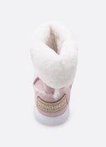 Bota Camurça Pele Cristais