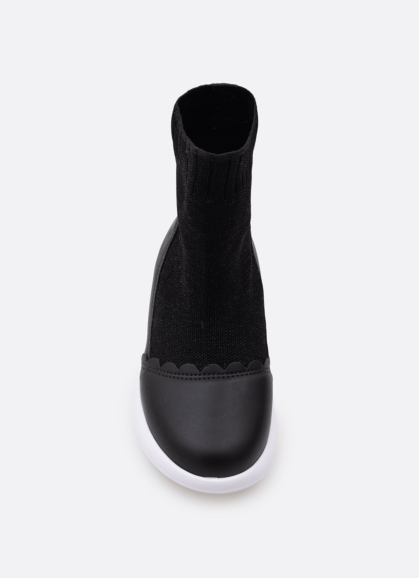 Bota Knit Biqueira Couro