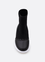 Bota Knit Biqueira Couro