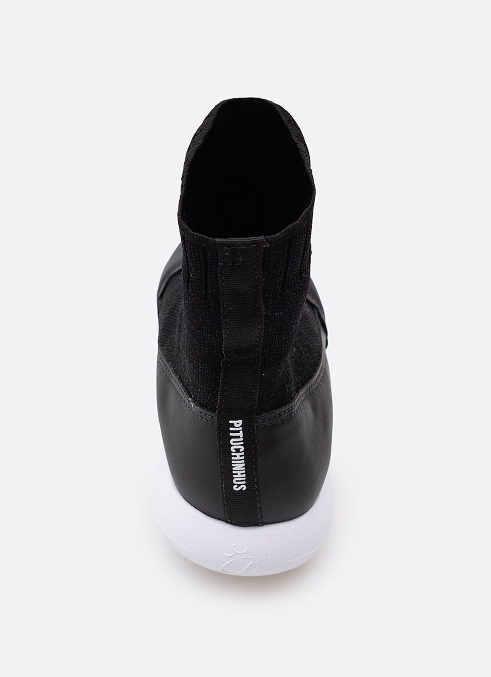 Bota Knit Biqueira Couro