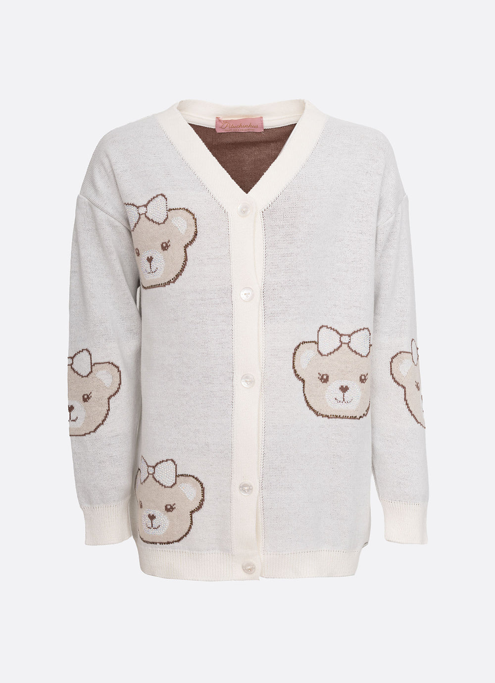 Maxi Casaco Tricot Multi Tosto Ursinhas Cristal