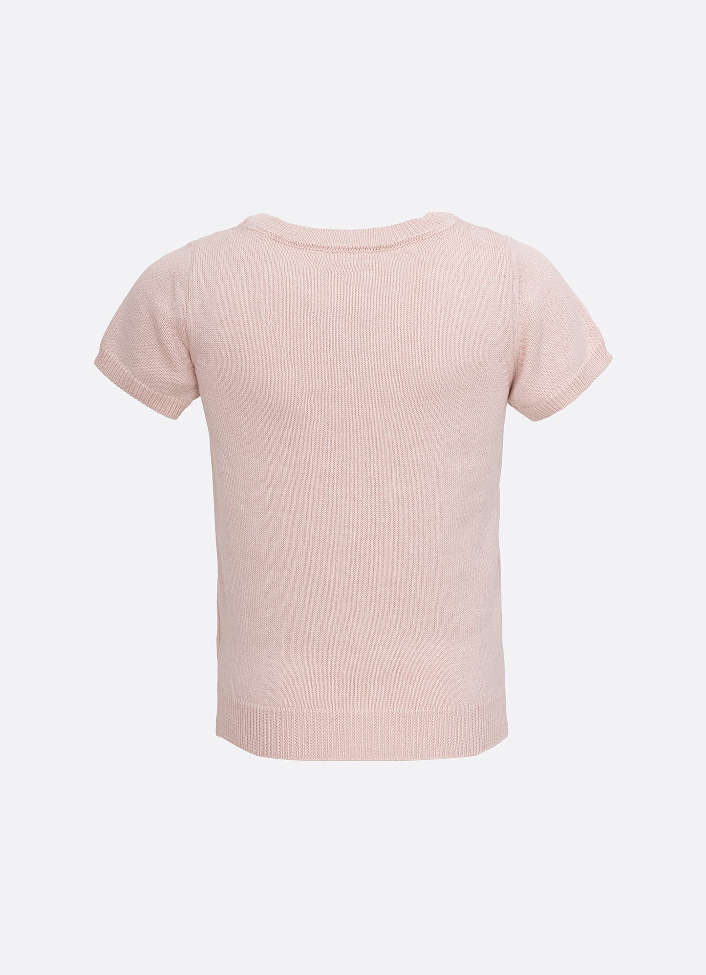 Blusa Tricot Manga Curta Rosto Ursinhas Cristais