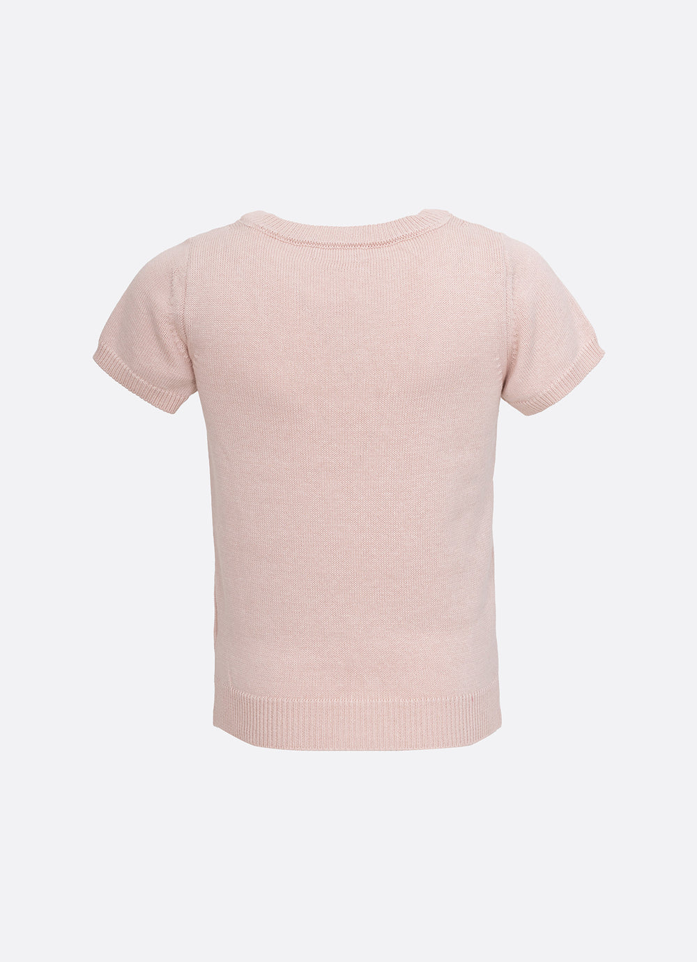 Blusa Tricot Manga Curta Rosto Ursinhas Cristais