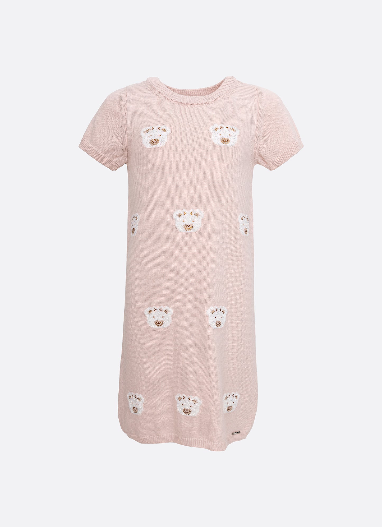 Vestido Tricot Rostinhos Ursinhas Cristais