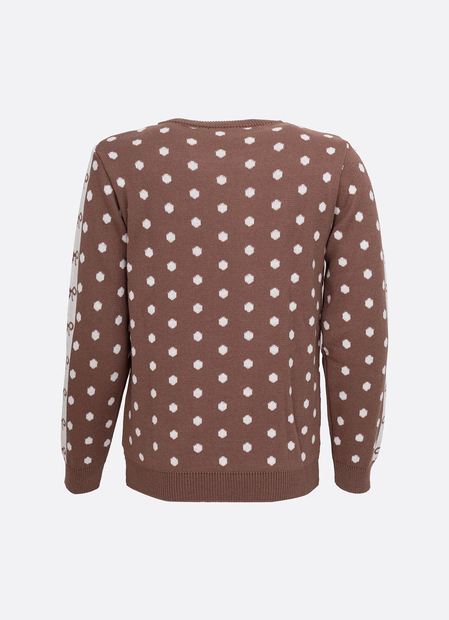 Blusa Tricot Poá Maxi Laço Bordado