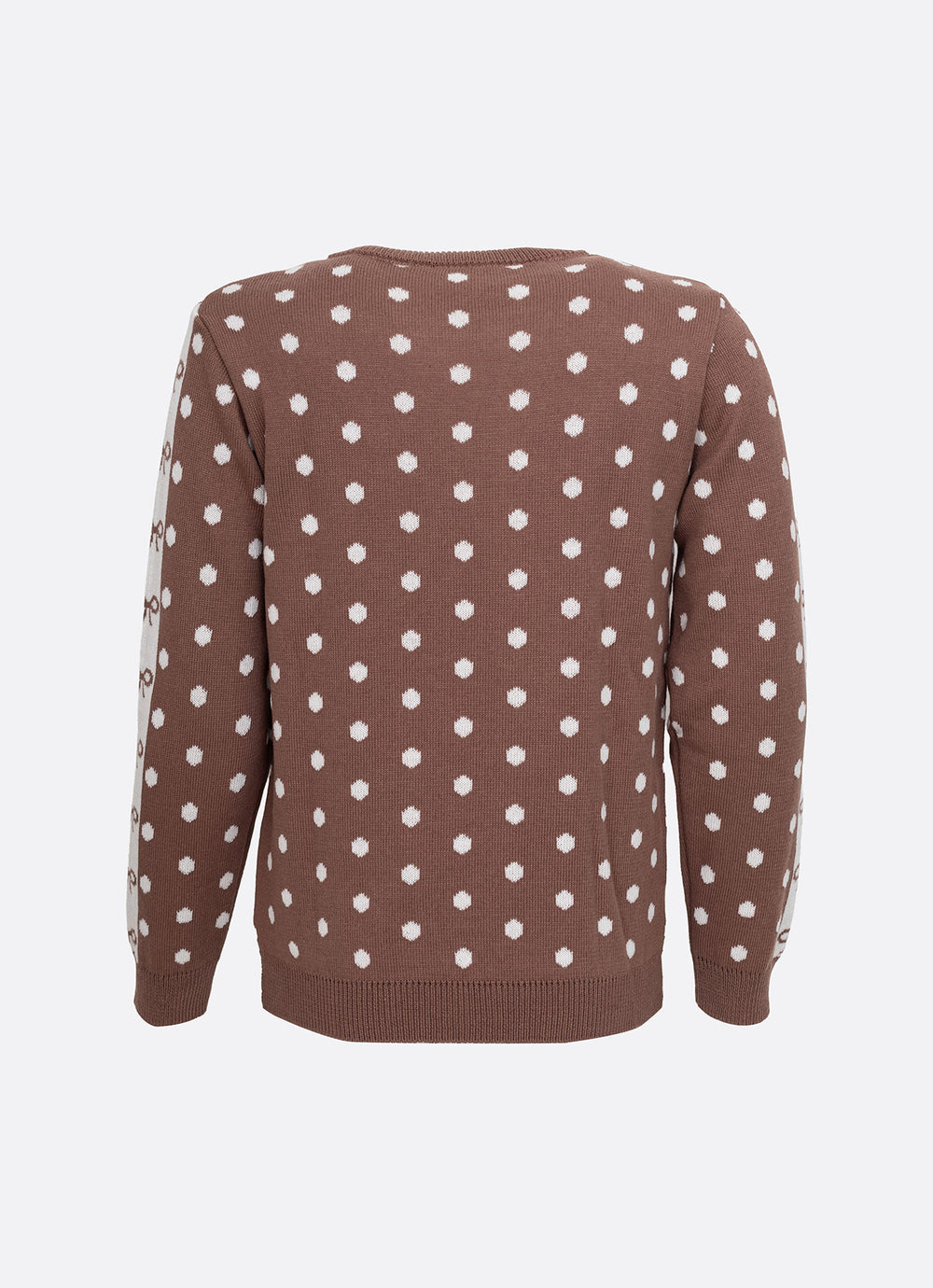 Blusa Tricot Poá Maxi Laço Bordado