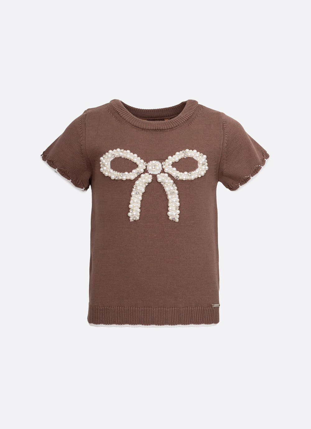 Blusa Tricot Maxi Laço Bordado