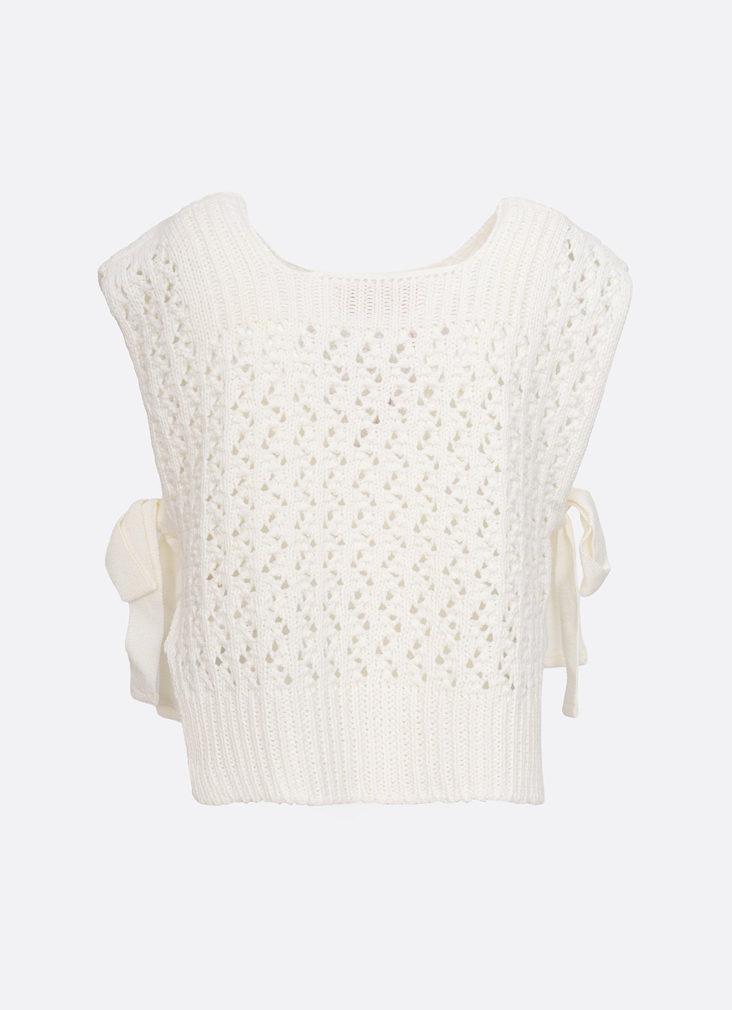 Colete Tricot Ponto Rendado Amarração