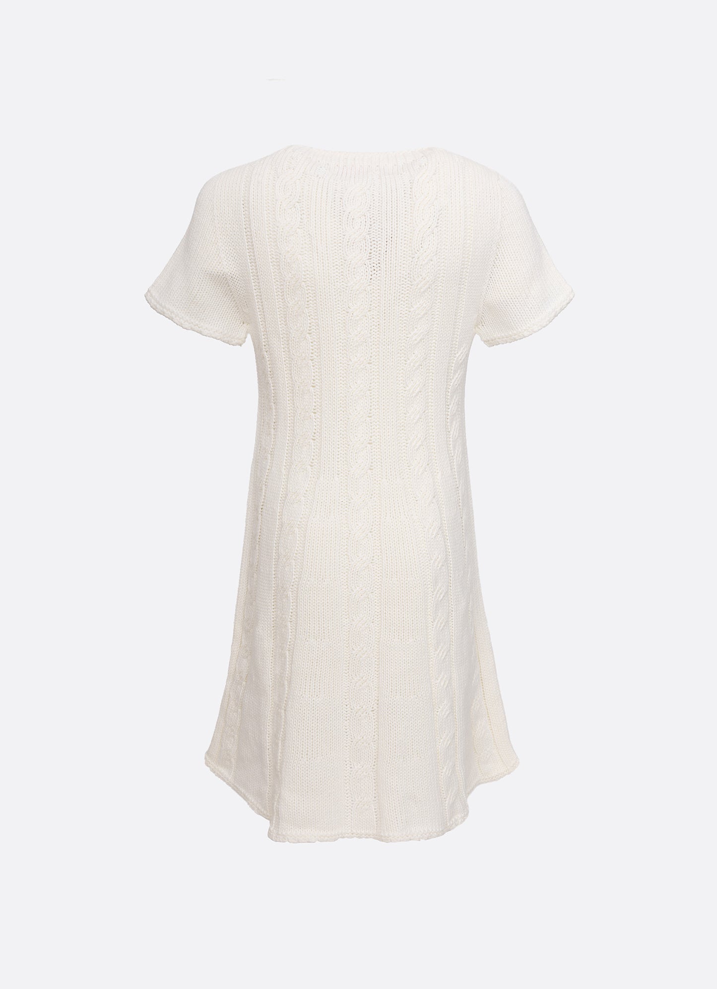 Vestido Tricot Sem Costura Canelado Laço Bordado