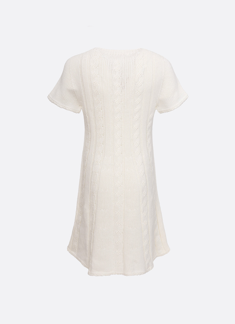 Vestido Tricot Sem Costura Canelado Laço Bordado