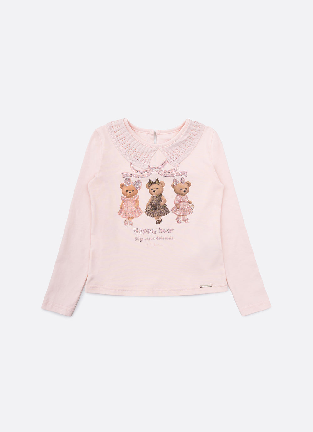 Blusa Cotton Ursinhas Gola Tricot