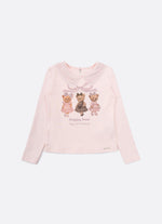 Blusa Cotton Ursinhas Gola Tricot