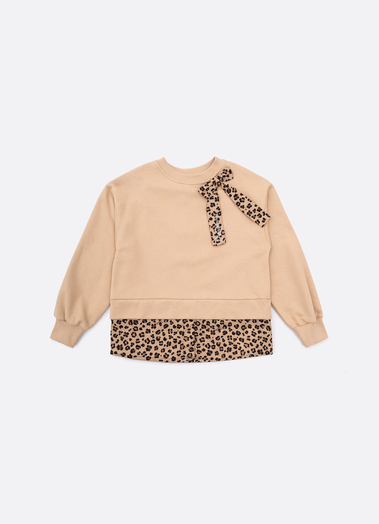 Blusa Moletom Efeito Sobreposição Onçinha Laço