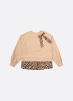 Blusa Moletom Efeito Sobreposição Onçinha Laço