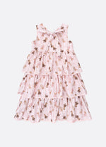 Vestido Algodão Listras e Ursas Babados