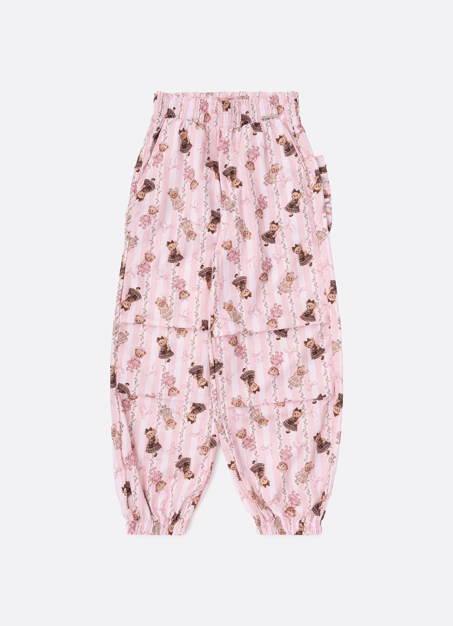 Calça Jogging Algodão Listras e Ursas