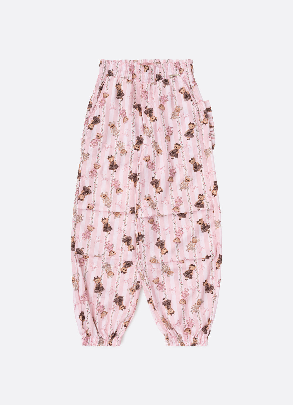 Calça Jogging Algodão Listras e Ursas