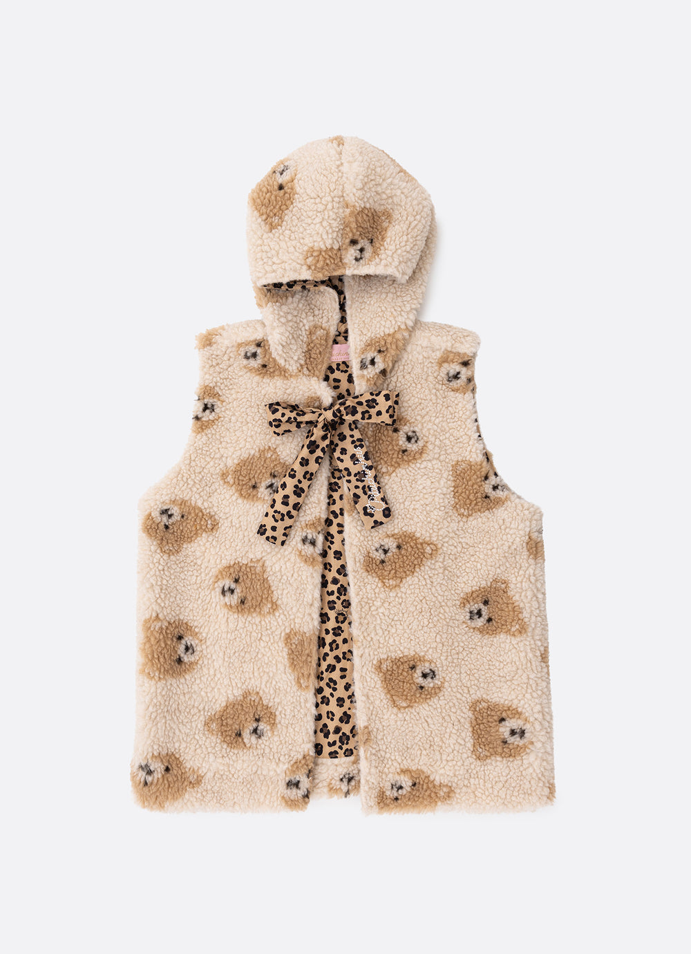 Colete Teddy Rosto Ursinhas Com Capuz