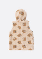 Colete Teddy Rosto Ursinhas Com Capuz