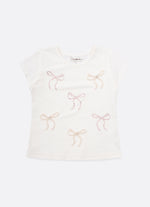 Blusa Cotton Laços Cristal e Pérolas