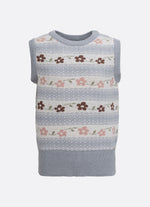 Colete Tricot Listrado Multi Flores
