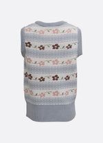 Colete Tricot Listrado Multi Flores