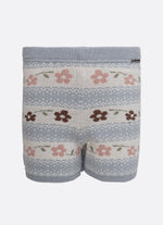 Short Tricot Listrado Multi Flores