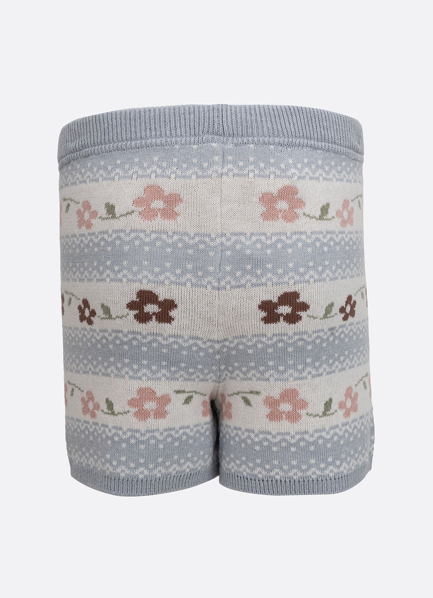 Short Tricot Listrado Multi Flores
