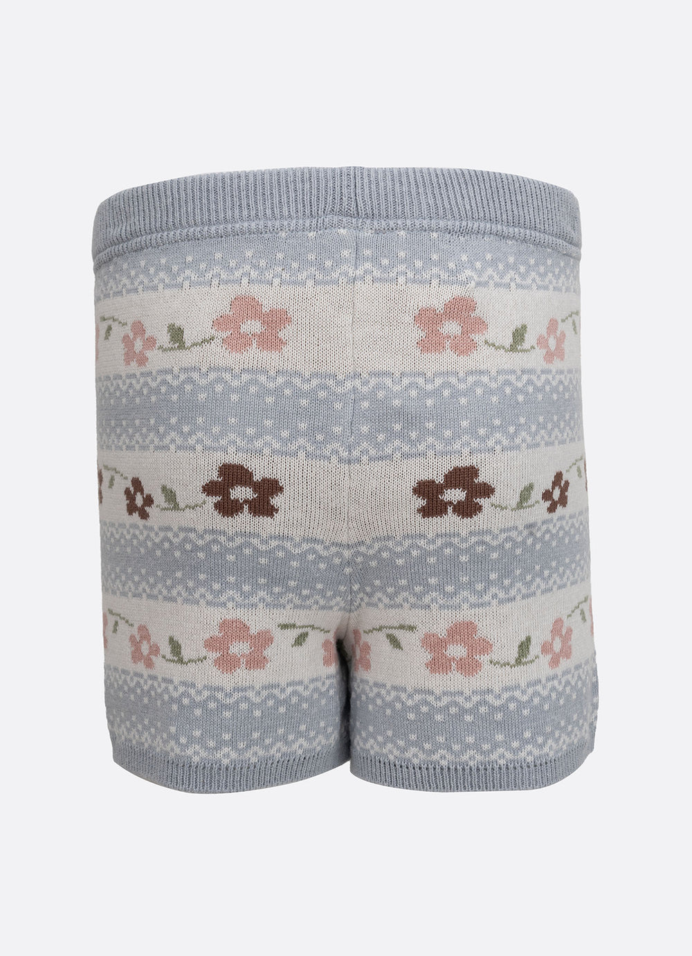 Short Tricot Listrado Multi Flores