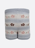 Short Tricot Listrado Multi Flores
