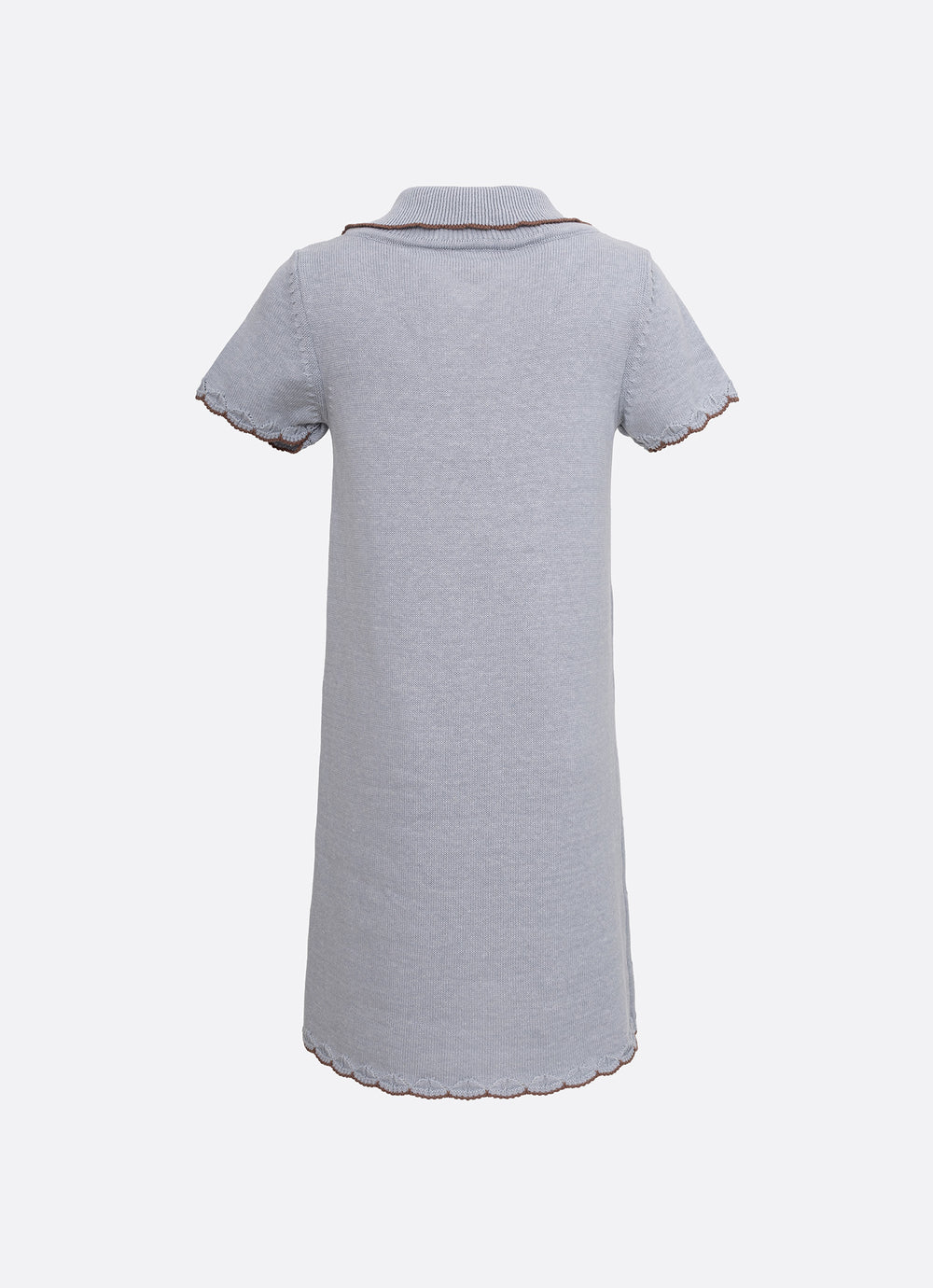 Vestido Tricot Gola Polo Laços Bolsos
