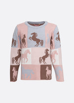 Blusa Tricot Jacquard Multi Cavalinhos