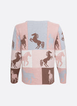 Blusa Tricot Jacquard Multi Cavalinhos