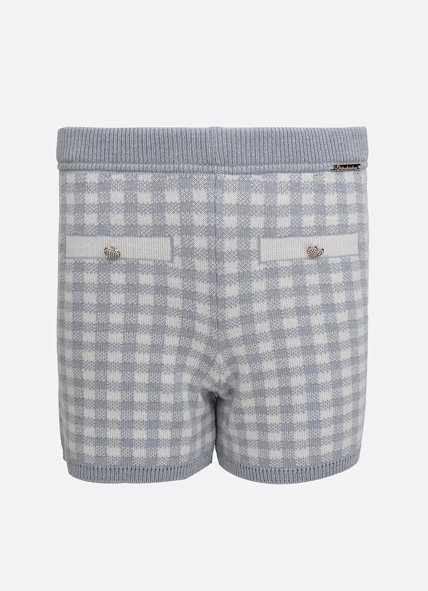Short Tricot Xadrez Botões Joia