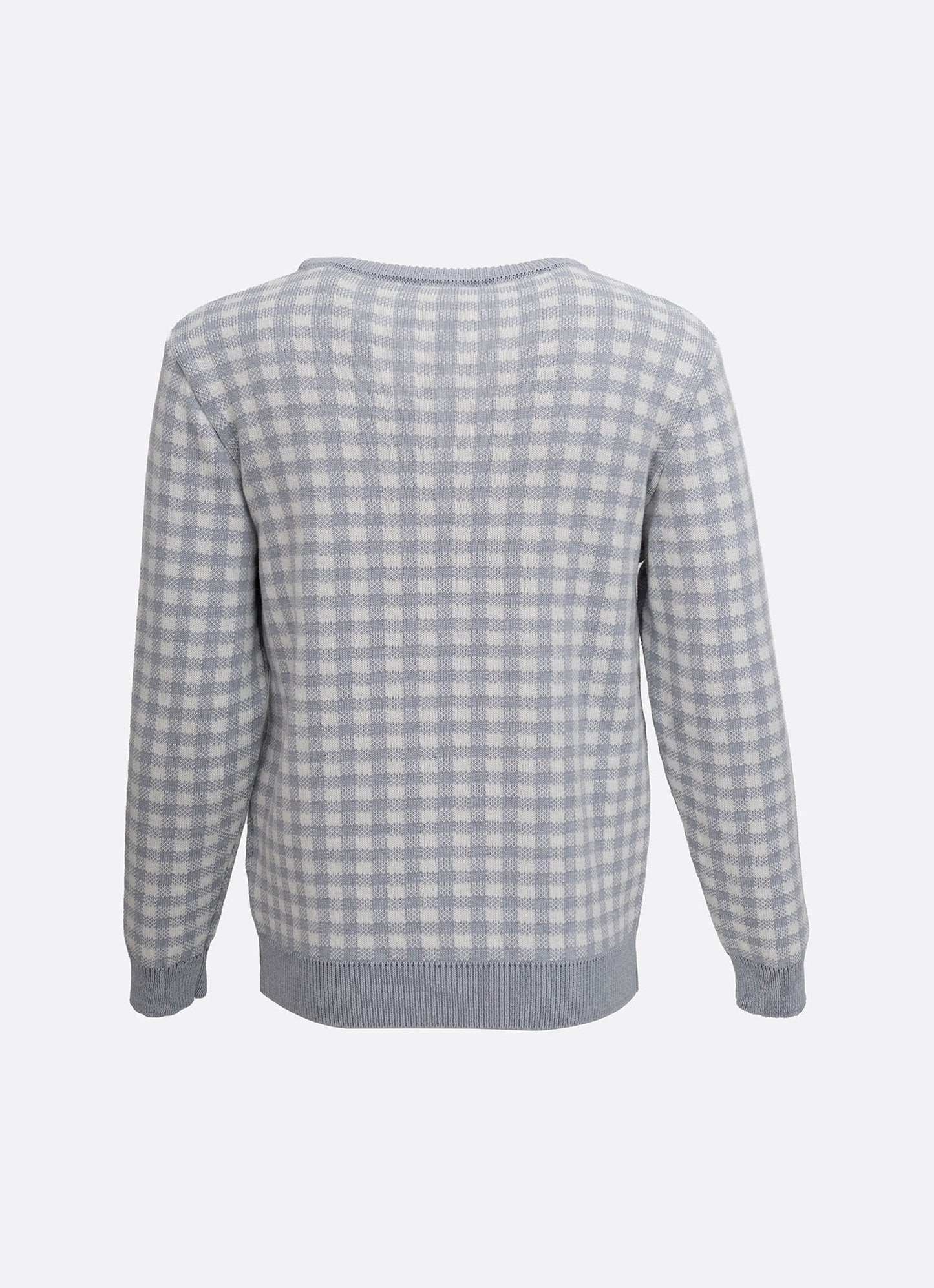 Blusa Tricot Xadrez Jabô Rendado