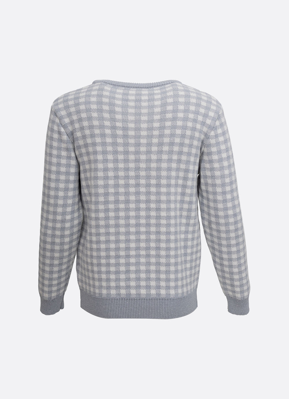 Blusa Tricot Xadrez Jabô Rendado