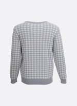 Blusa Tricot Xadrez Jabô Rendado