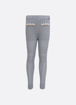 Calça Tricot Ponto Renda Bolsos Bordados