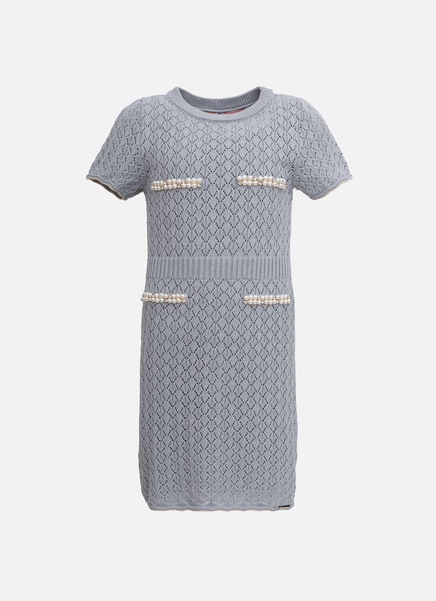 Vestido Tricot Ponto Renda  Bordados