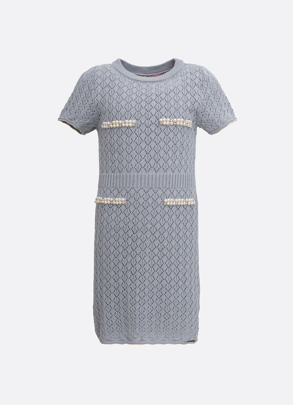 Vestido Tricot Ponto Renda  Bordados