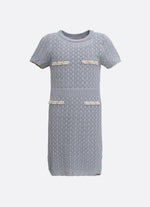 Vestido Tricot Ponto Renda  Bordados