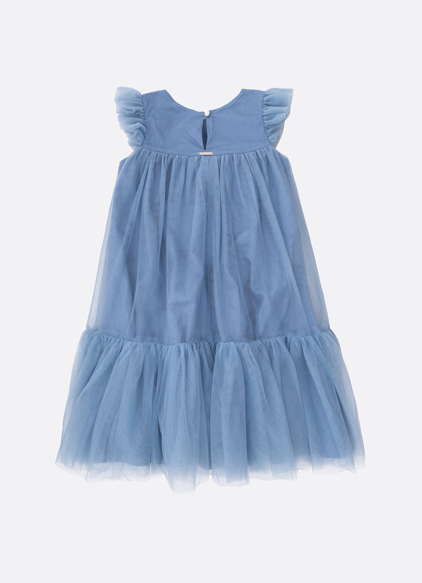 Vestido Tule Bordados Pérolas e Cristais