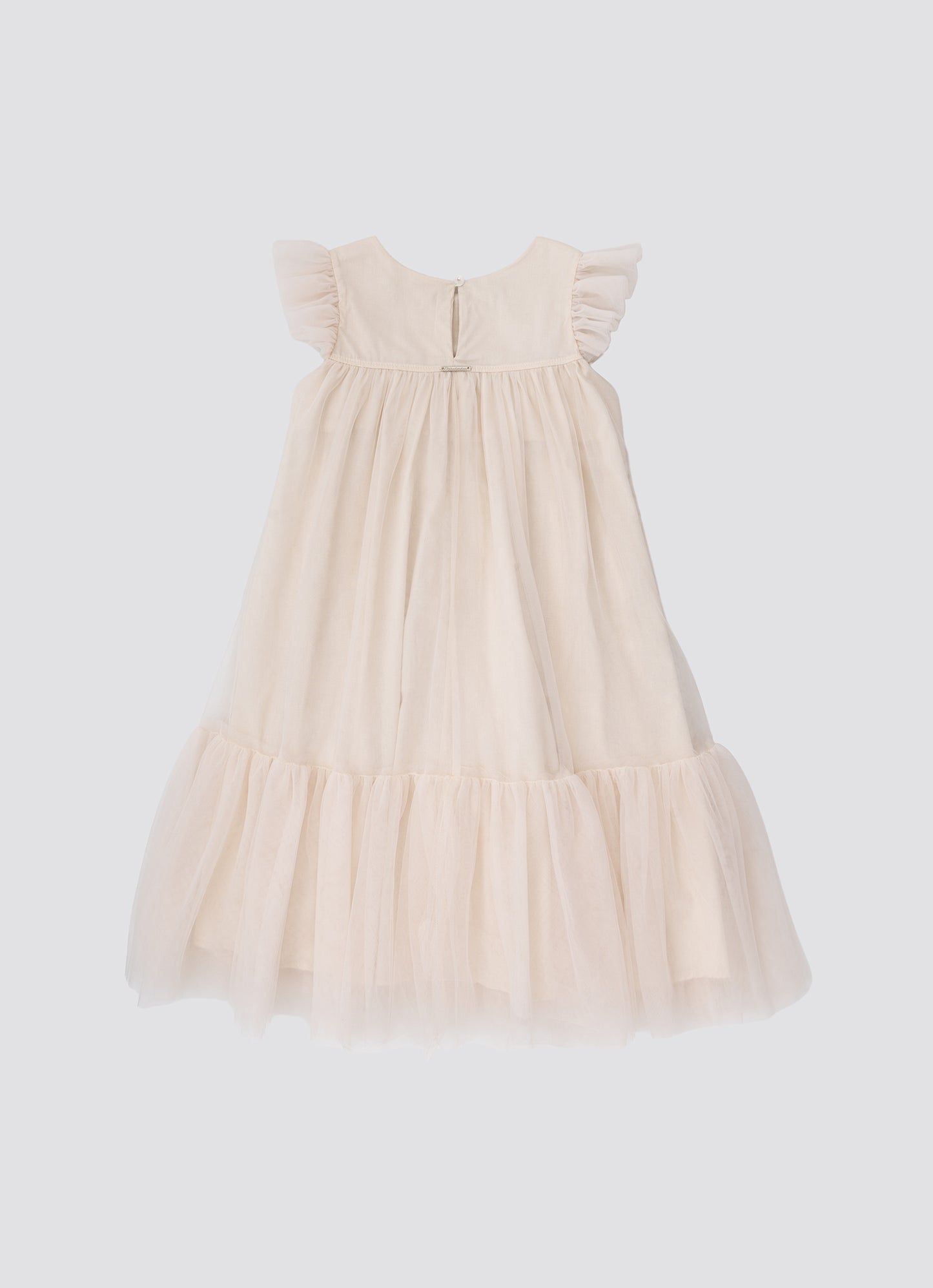 Vestido Tule Bordados Pérolas e Cristais